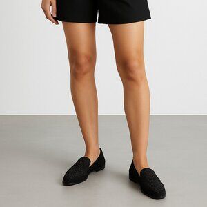 Ron White Niki Water Resistant Loafer Black Suede Silver Detail Size 38